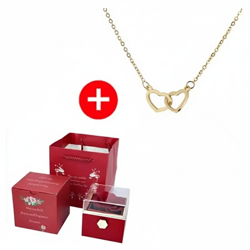 LoveBoxik - Obrotowe Pudełko z Wieczną Różą